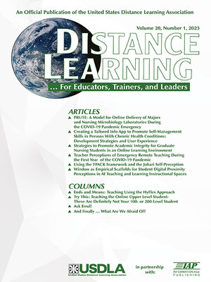 cover image of Distance Learning, Volume 20, Issue 1